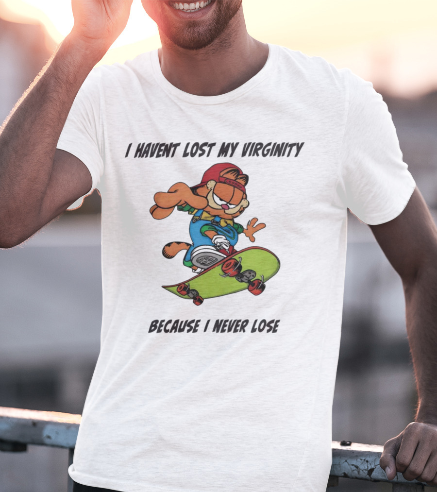 I Haven't Lost My Virginity Because I Never Lose Skateboarding Cat In Sunglasses And Red Cap T-Shirt