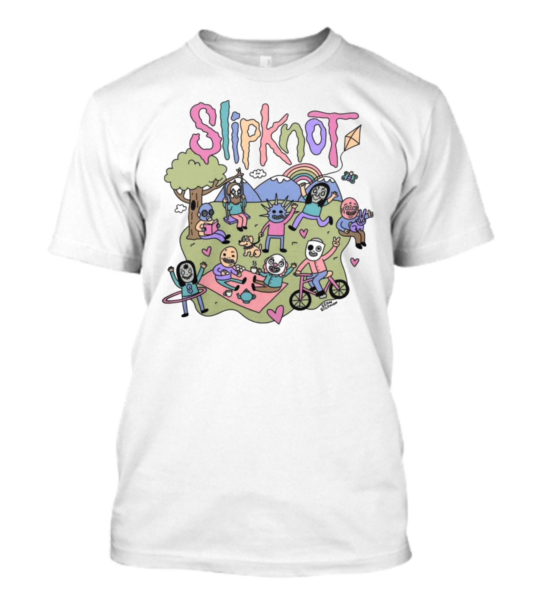 Slipknot Cute Slipknot Whimsical Cartoon Characters Scene T-Shirt