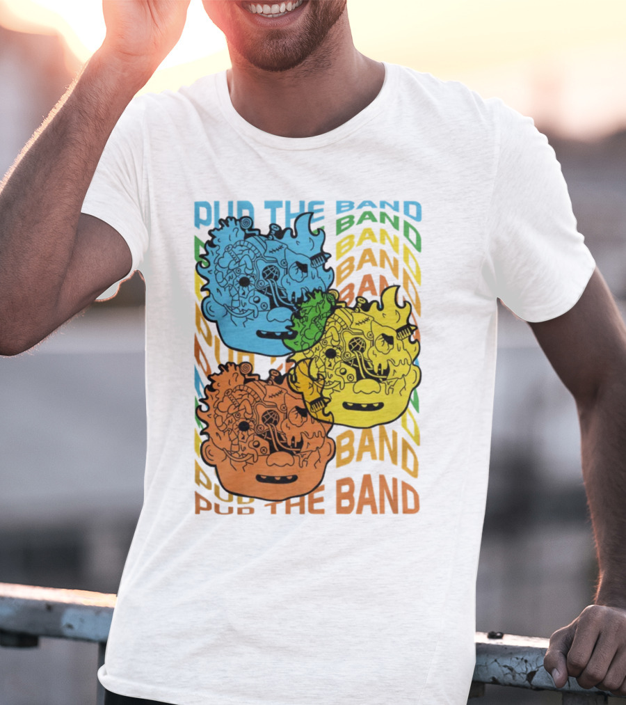 Pup The Band Headburster Technicolor Art Face Trio T-Shirt