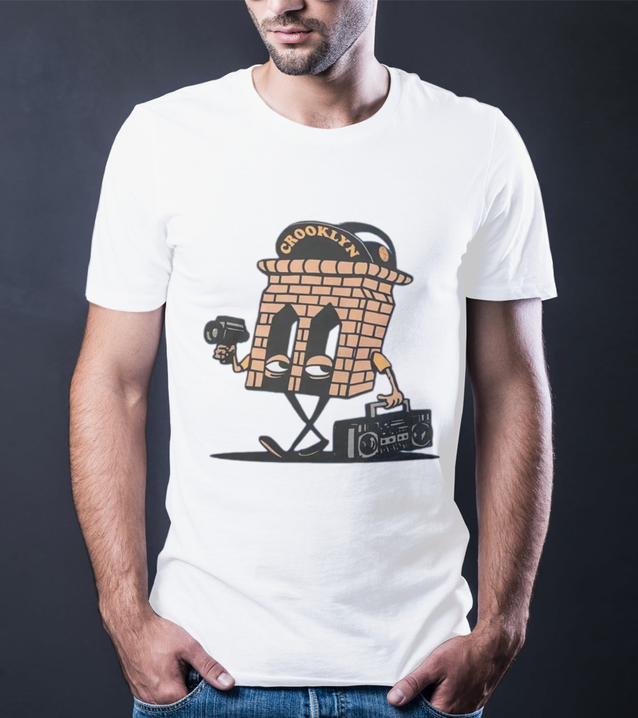 Crooklyn Brick Character With Camera And Boombox T-Shirt