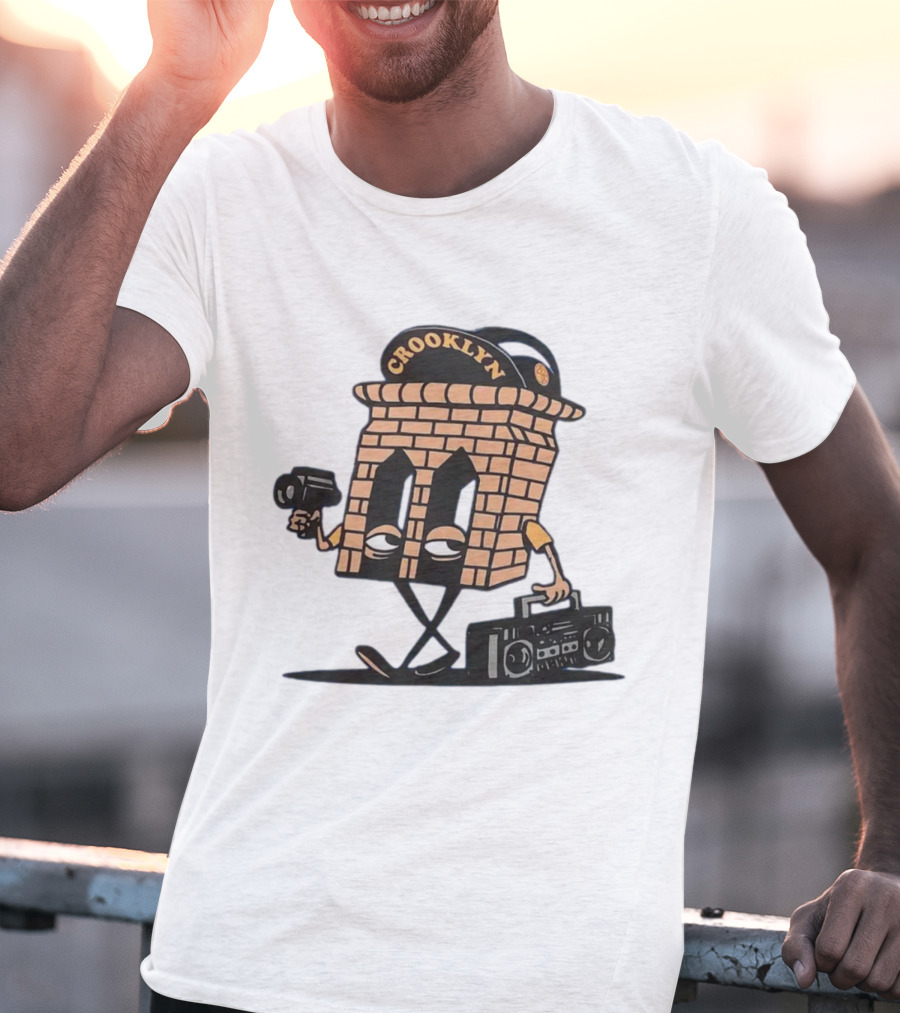 Crooklyn Brick Character With Camera And Boombox T-Shirt