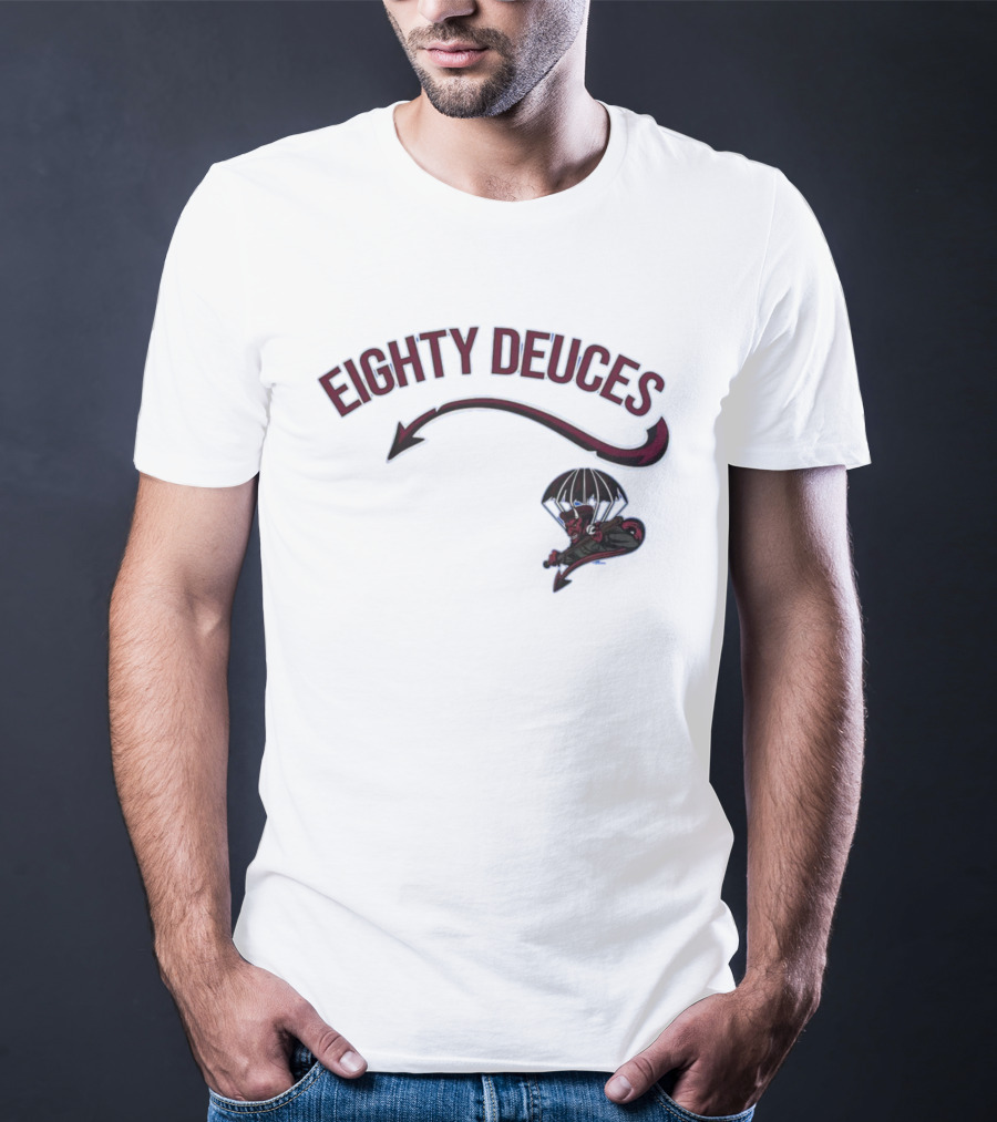 Eighty Deuces Parachuting Mascot Fayetteville Woodpeckers Milb Store T-Shirt