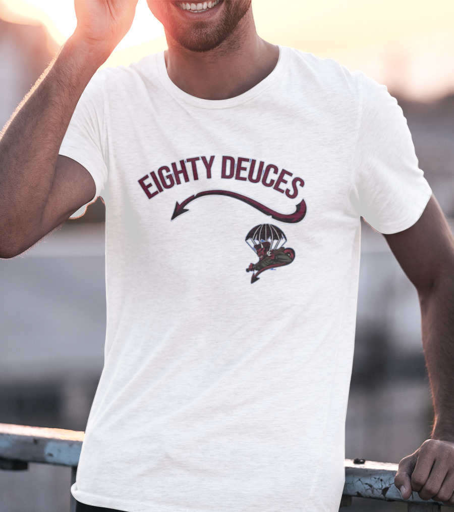 Eighty Deuces Parachuting Mascot Fayetteville Woodpeckers Milb Store T-Shirt