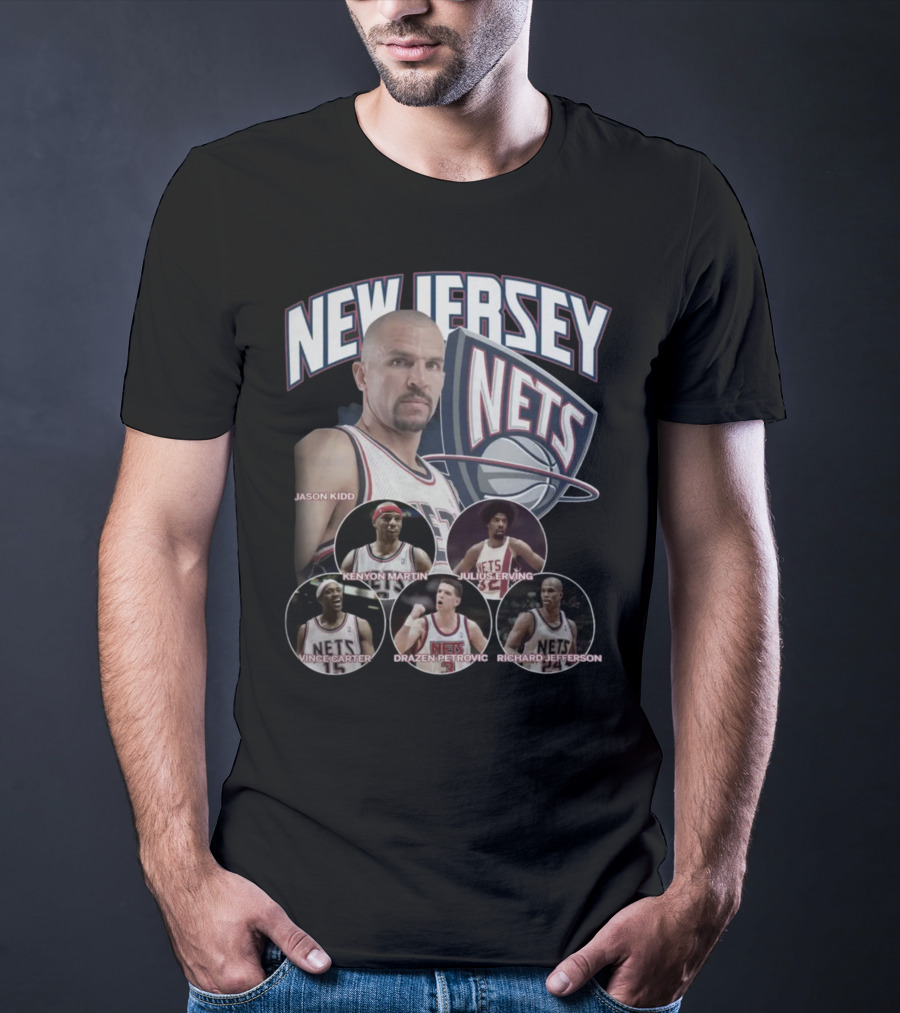 New Jersey Nets Jason Kidd Kenyon Martin Julius Erving Vince Carter Drazen Petrovic Richard Jefferson T-Shirt