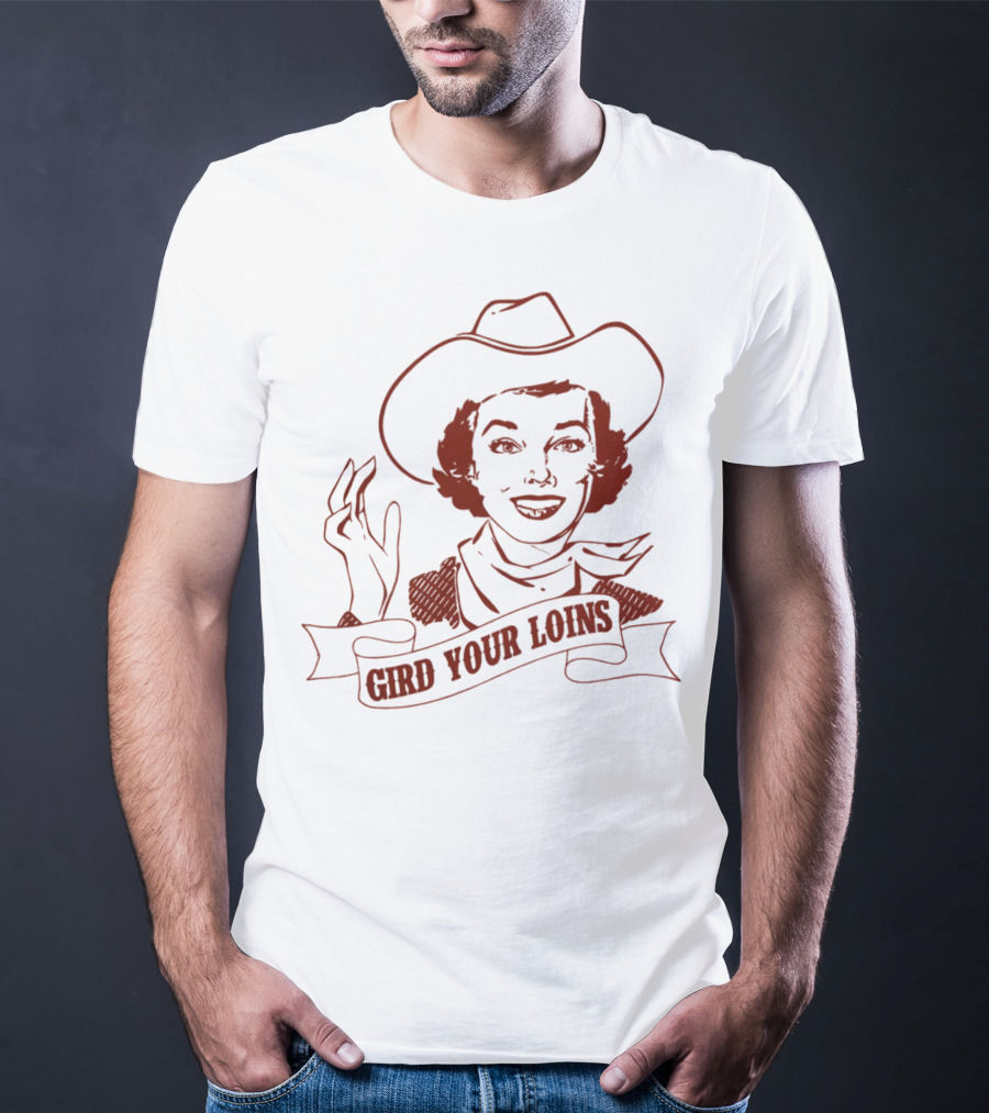 Giggly Squad Merch Gird Your Loins Cowboy Illustration Blush T-Shirt