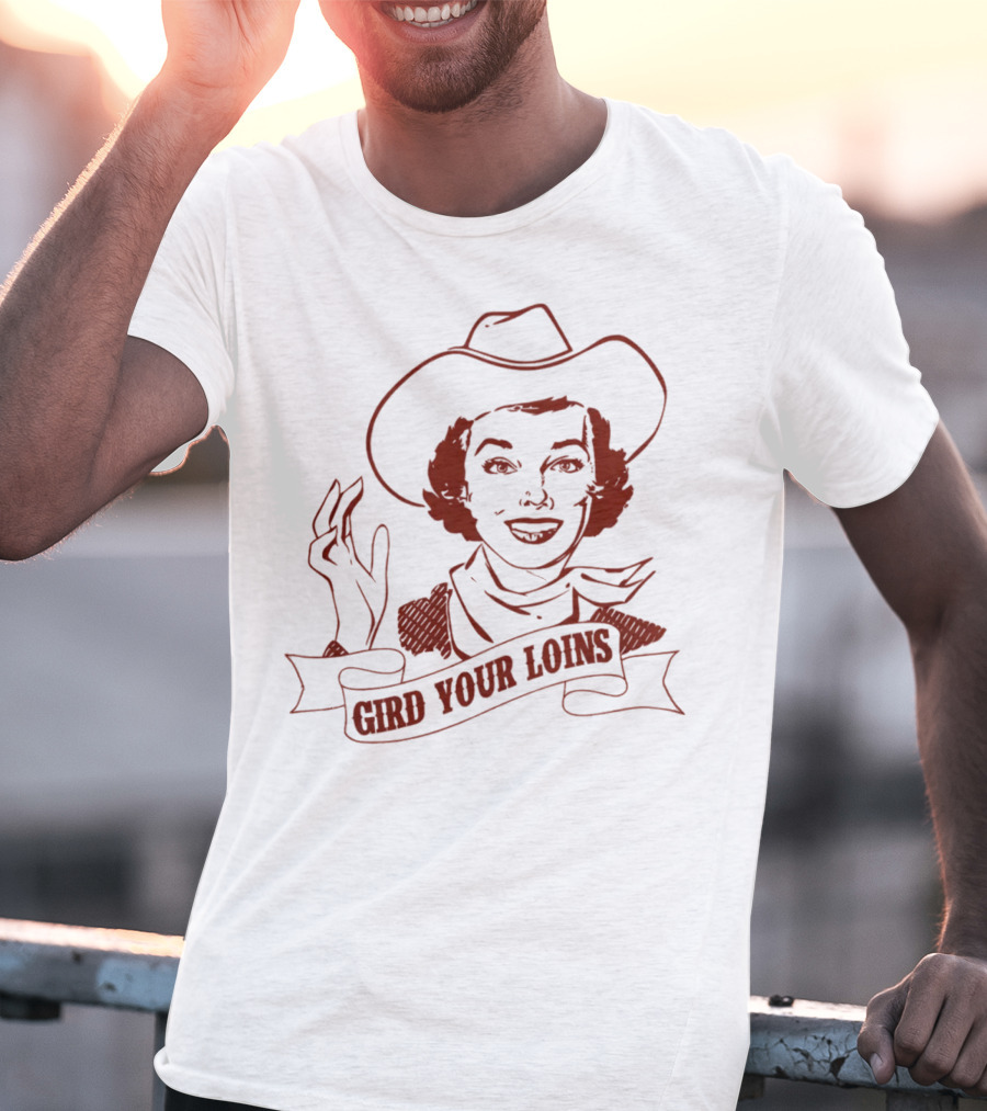 Giggly Squad Merch Gird Your Loins Cowboy Illustration Blush T-Shirt