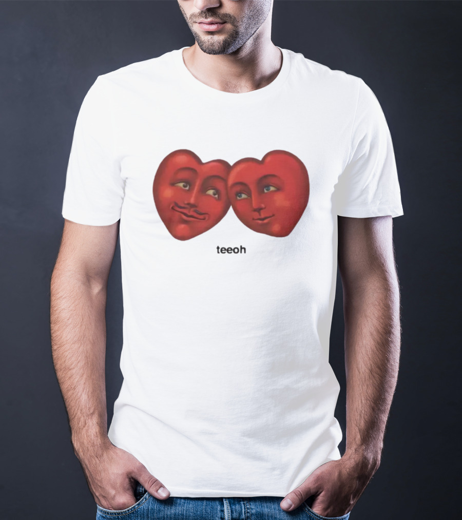 Tixxo Shop Tixxo Lovers Teeoh Heart Faces T-Shirt