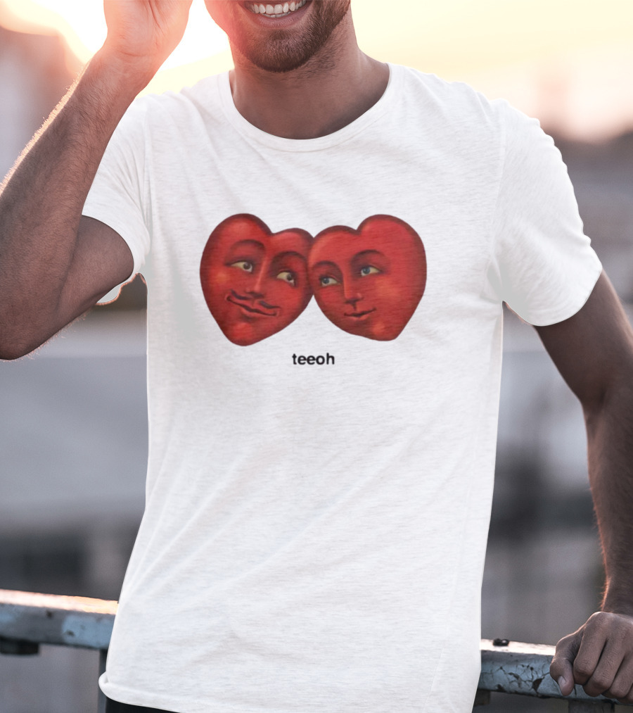 Tixxo Shop Tixxo Lovers Teeoh Heart Faces T-Shirt