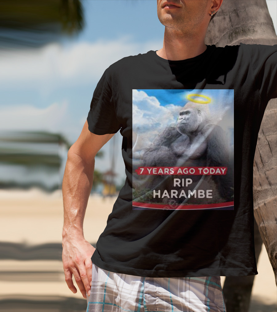 7 Years Ago Today Rip Harambe Halo Clouds T-Shirt