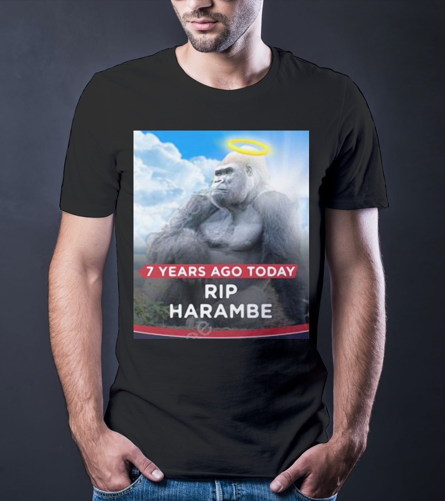 7 Years Ago Today Rip Harambe Halo Clouds T-Shirt