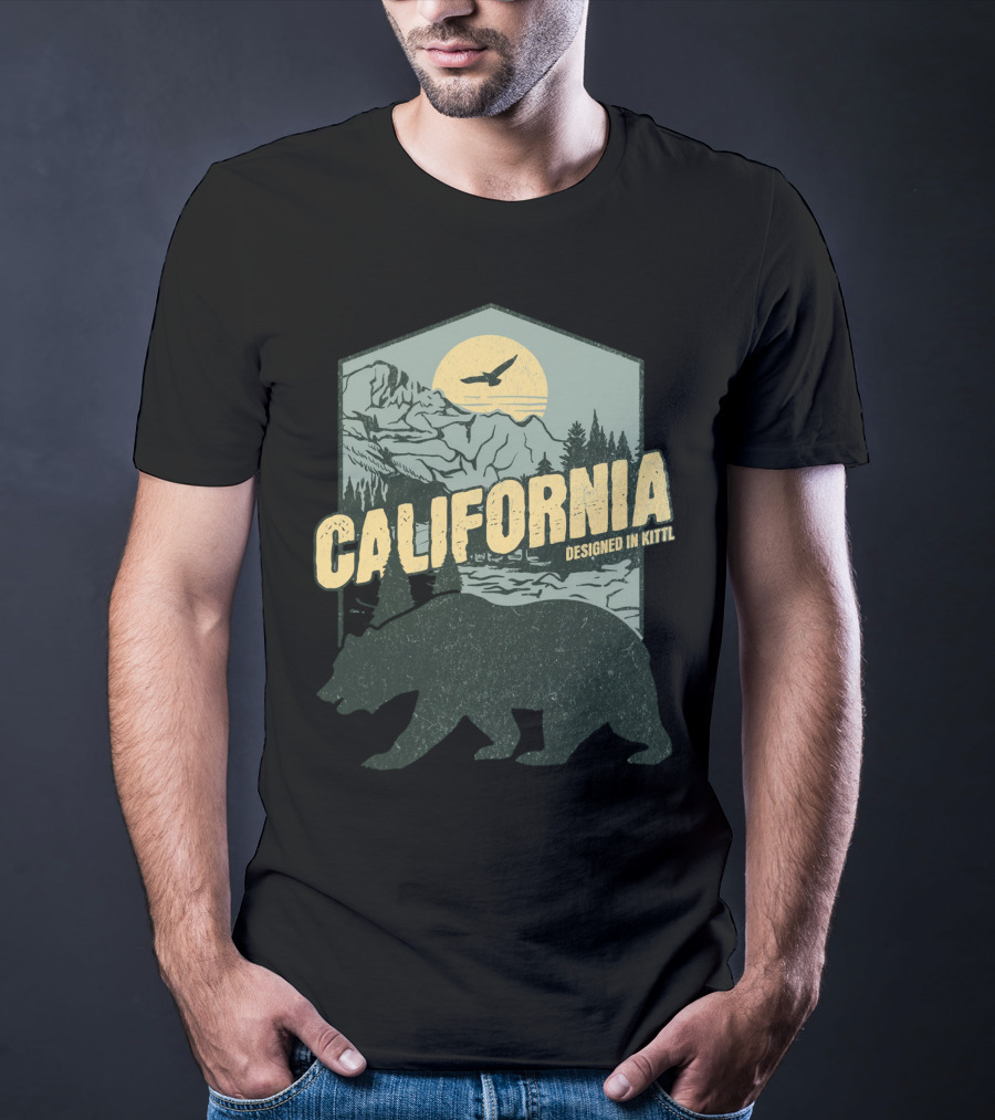 California Bear Wilderness Camping Hiking Designed In Kittl T-Shirt