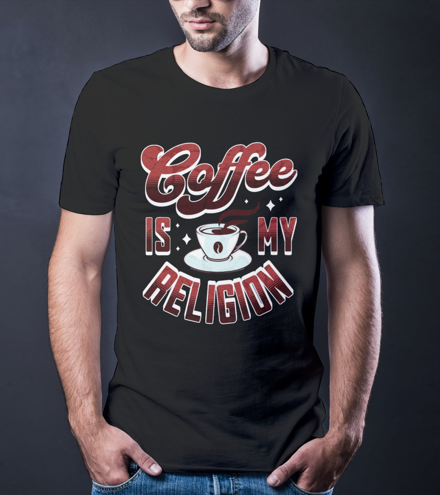 Coffee Is My Religion Cup Icon Simple T-Shirt
