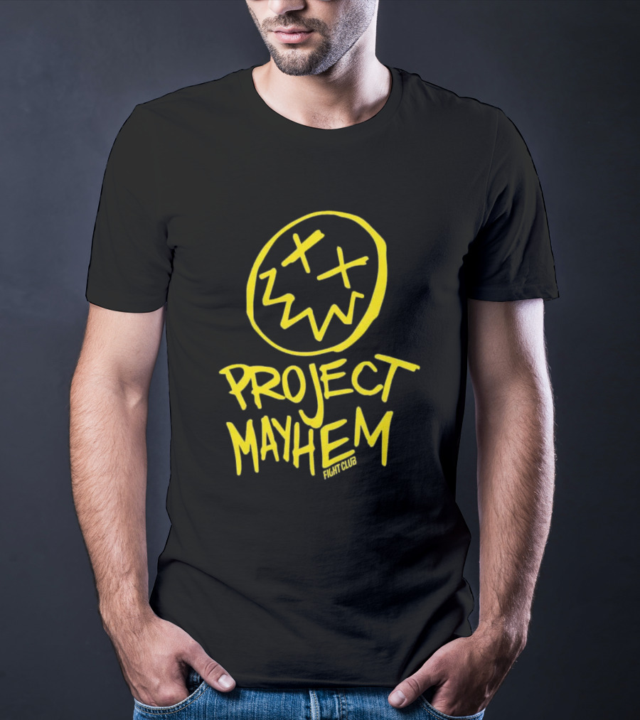 Fight Club Project Mayhem Men's Yellow Face Icon X Eyes T-Shirt