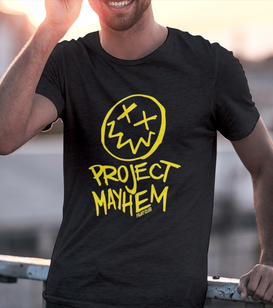 Fight Club Project Mayhem Men's Yellow Face Icon X Eyes T-Shirt