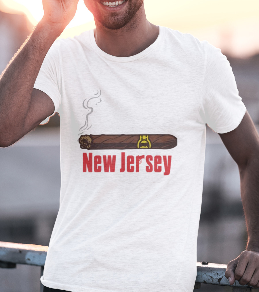 New Jersey Smoking Cigar Emblem T-Shirt