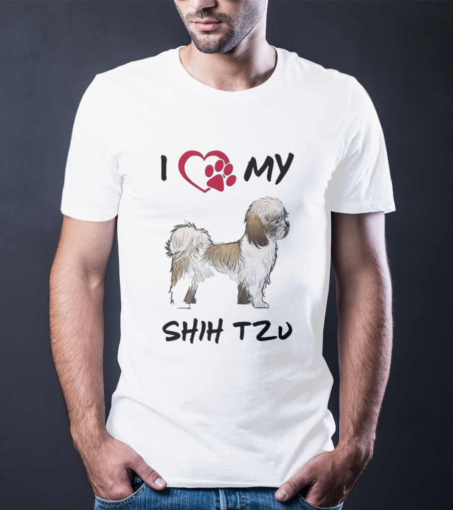 I Love My Shih Tzu Adorable Puppy Dog T-Shirt