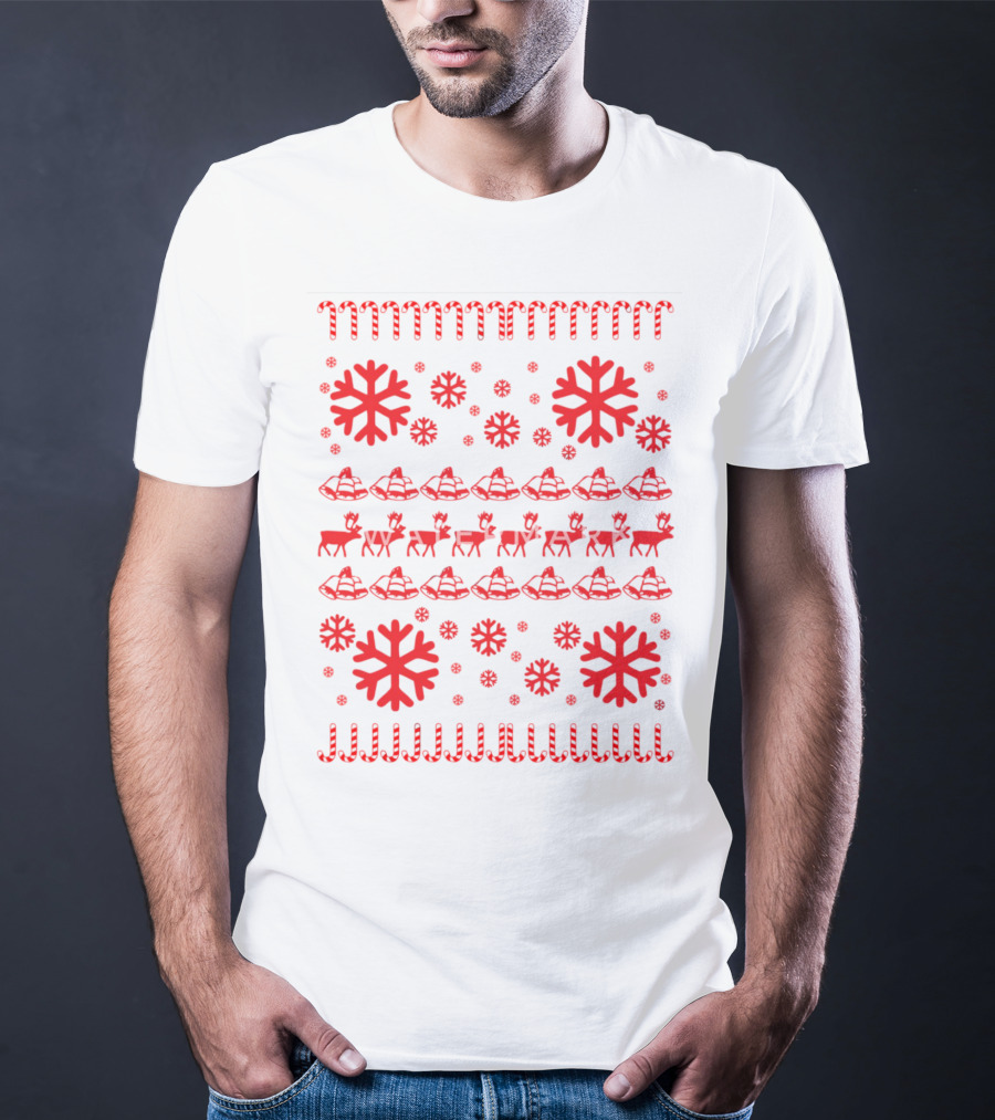 Reindeer And Snowflakes Christmas T-Shirt