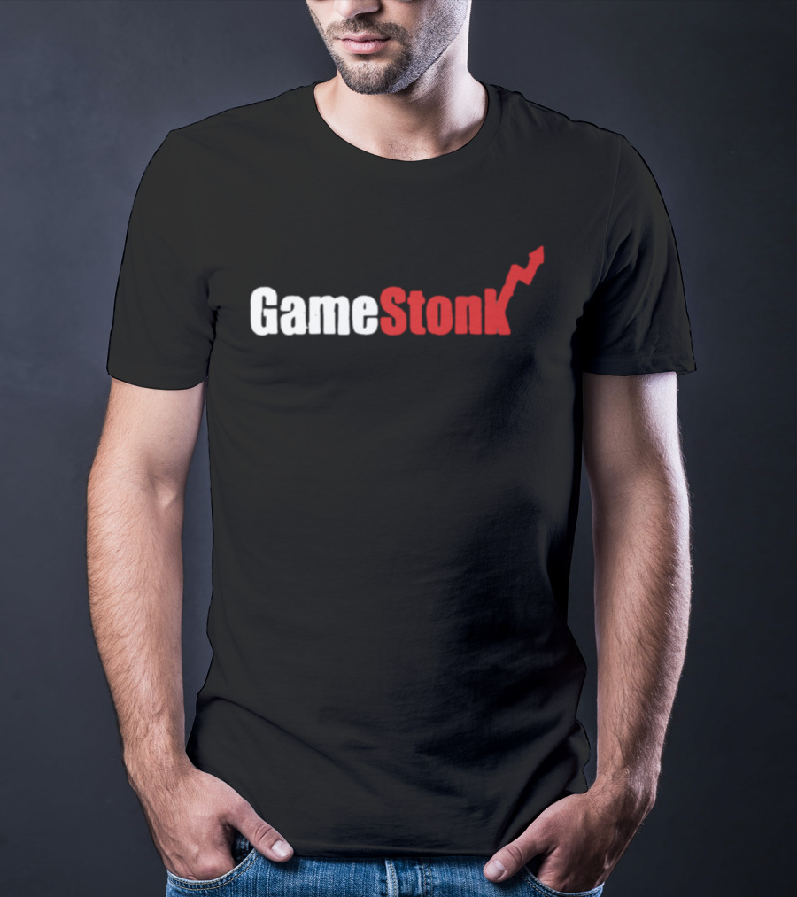 GameStonk Stock Market Meme Text With Red Upward Arrow T-Shirt