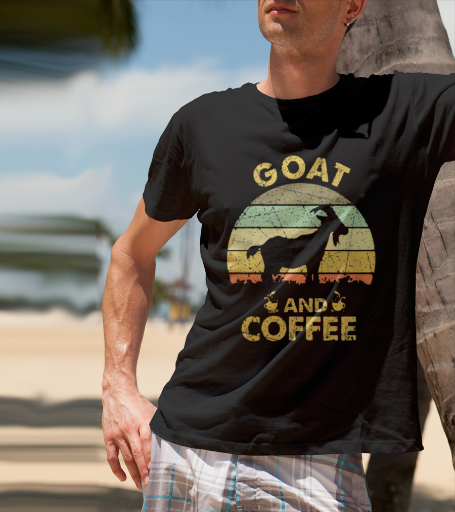 GOAT And Coffee Vintage Sunset T-Shirt