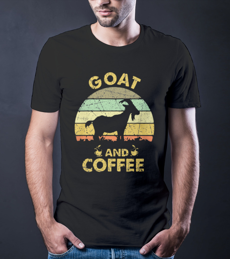 GOAT And Coffee Vintage Sunset T-Shirt
