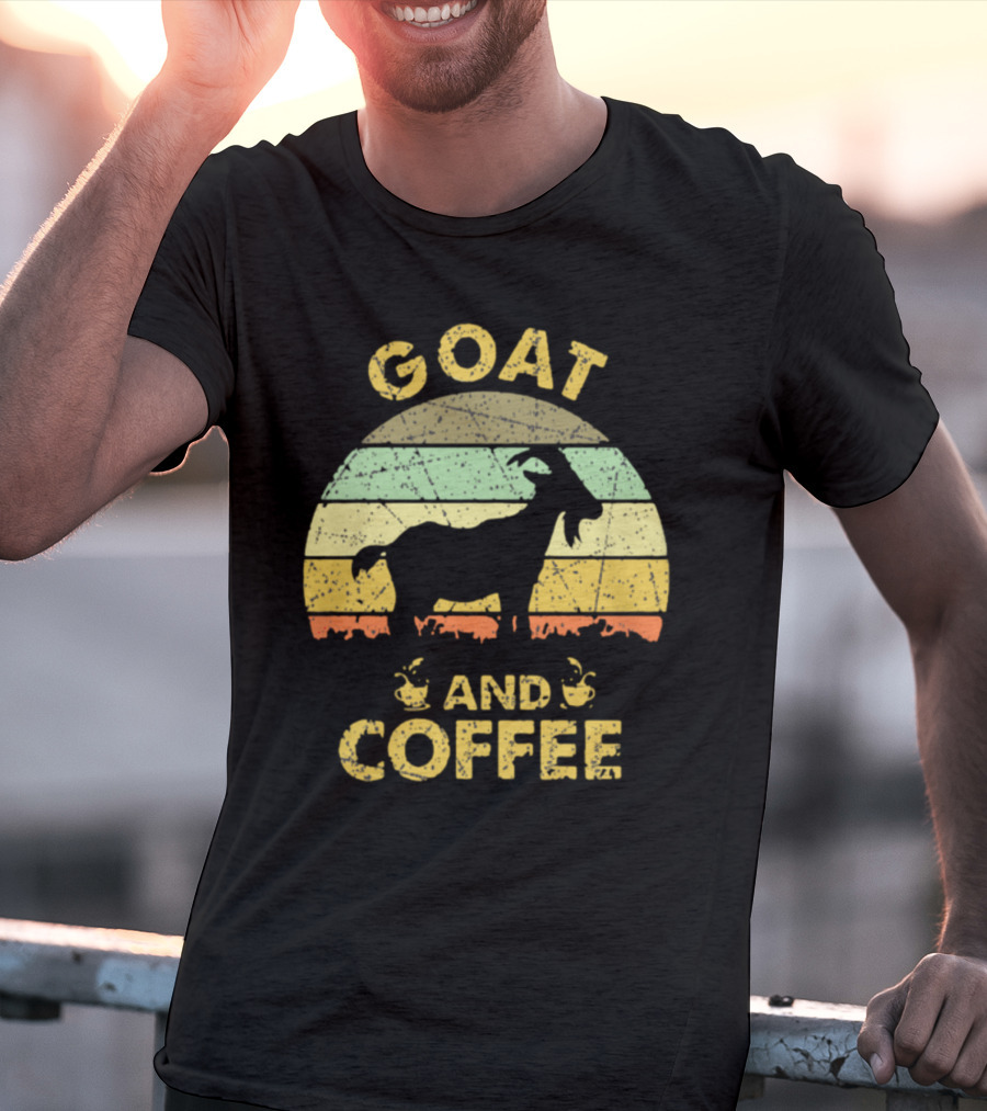 GOAT And Coffee Vintage Sunset T-Shirt