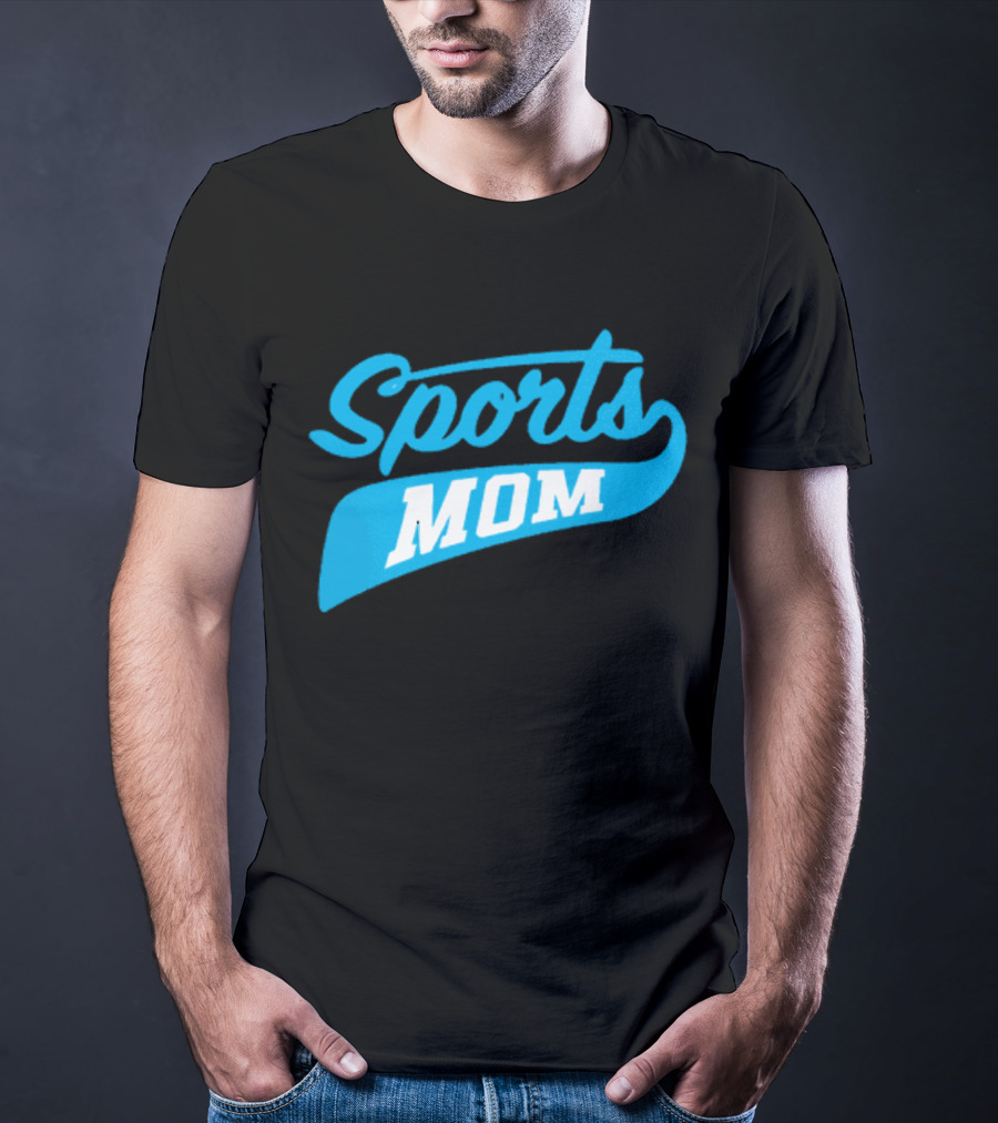 Sports Mom Blue Script Style T-Shirt