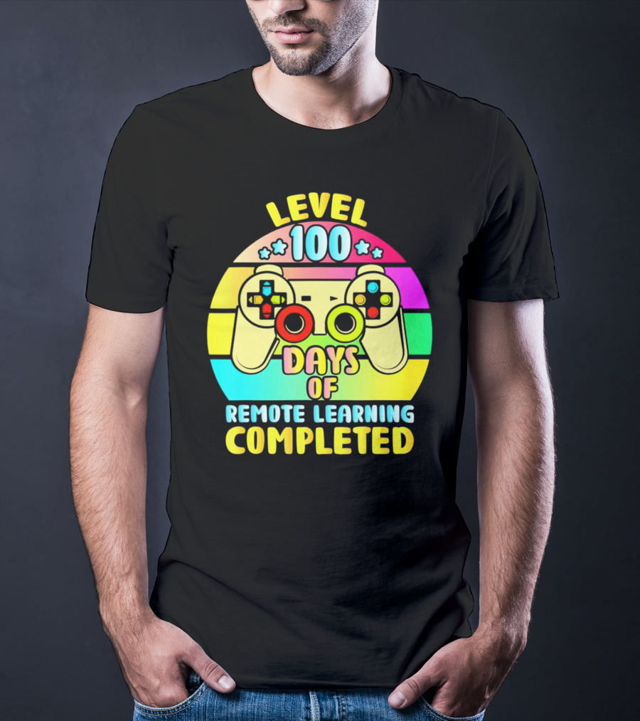 Level 100 Days Of Remote Learning Completed Vintage Controller T-Shirt