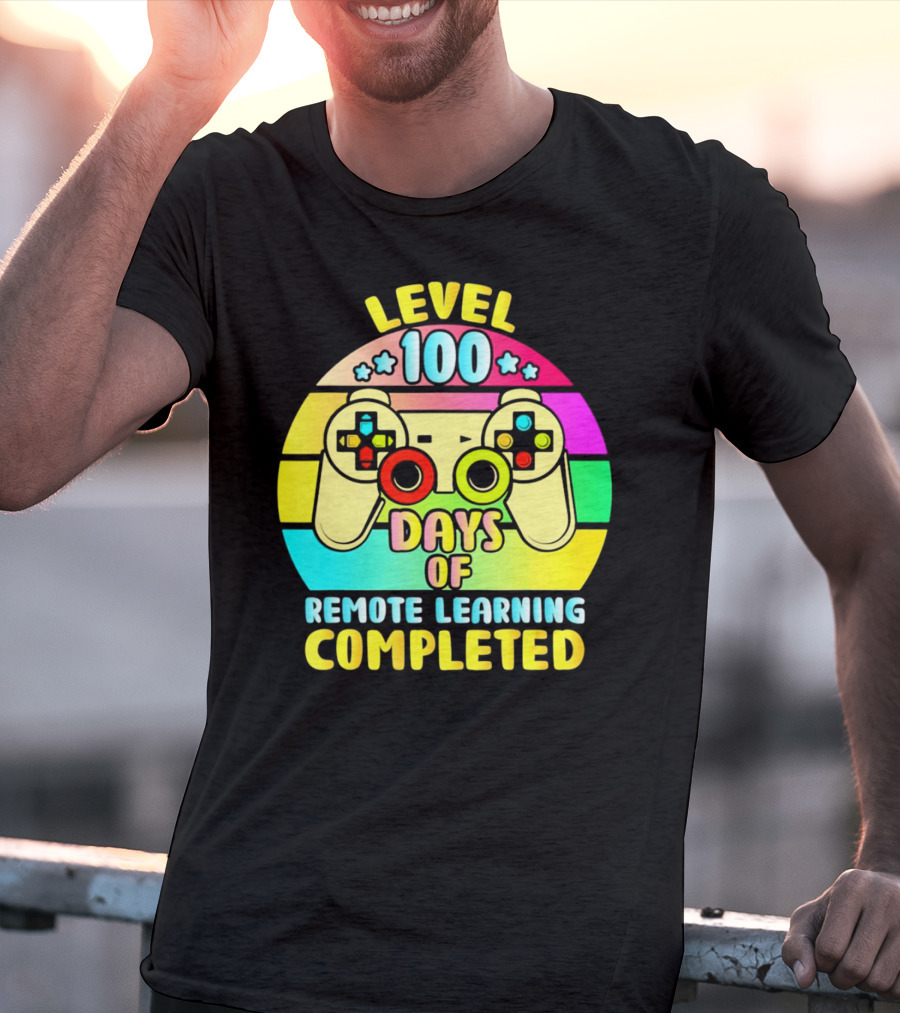 Level 100 Days Of Remote Learning Completed Vintage Controller T-Shirt