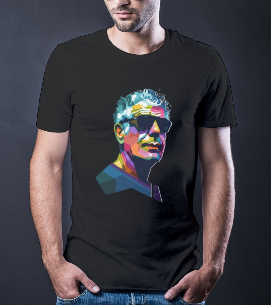 Anthony Bourdain Colorful WPAP T-Shirt