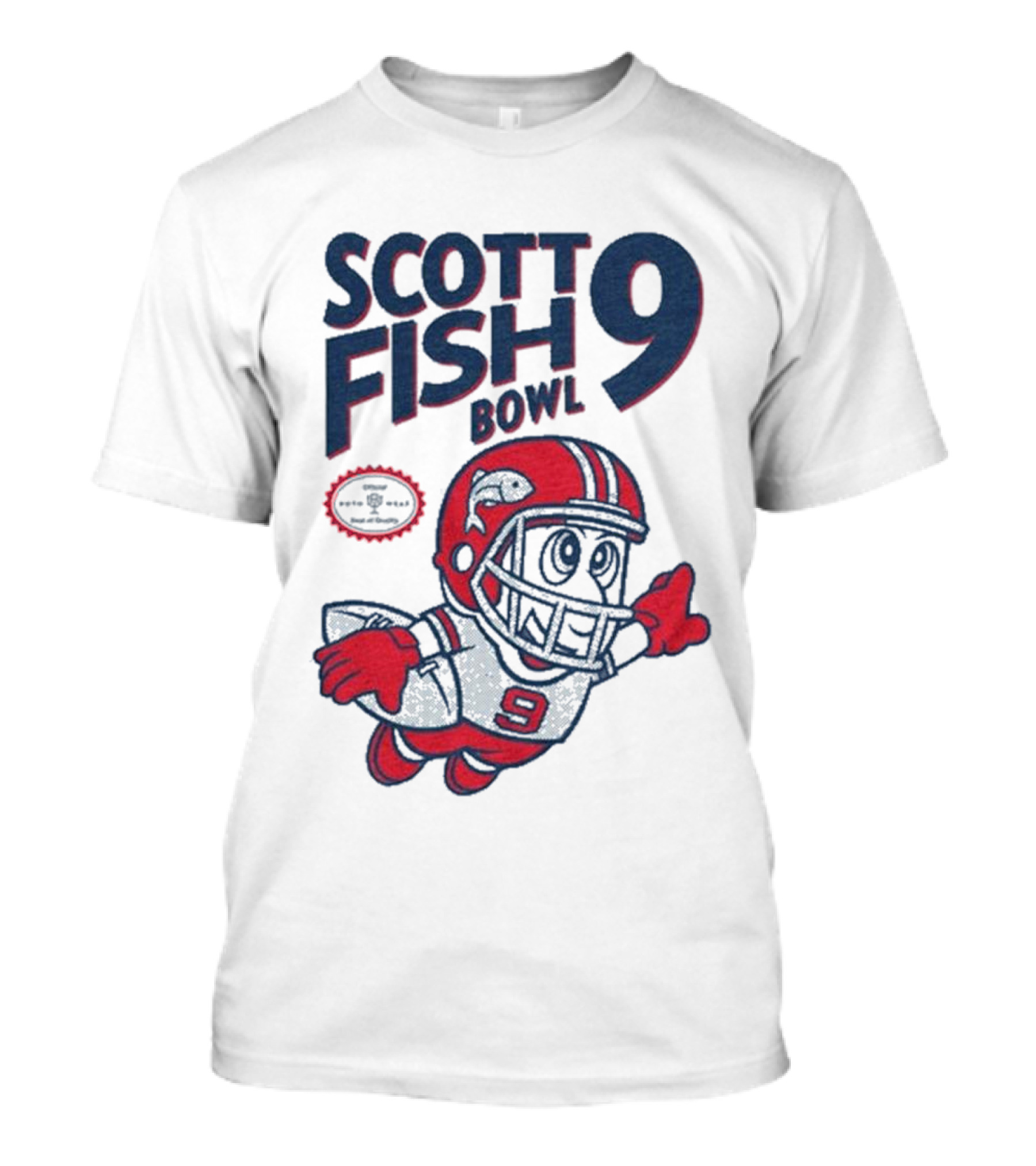 Scott Fish Bowl 9 Football Player Mascot T-Shirt