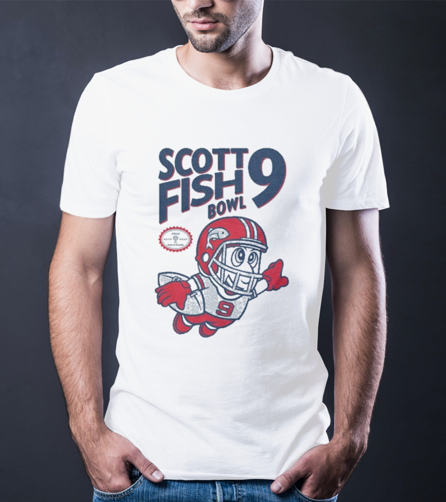 Scott Fish Bowl 9 Football Player Mascot T-Shirt