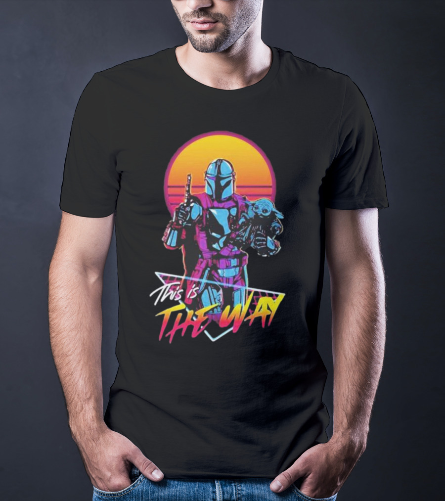 This Is The Way Star Wars The Mandalorian Vintage Retro Sunset T-Shirt