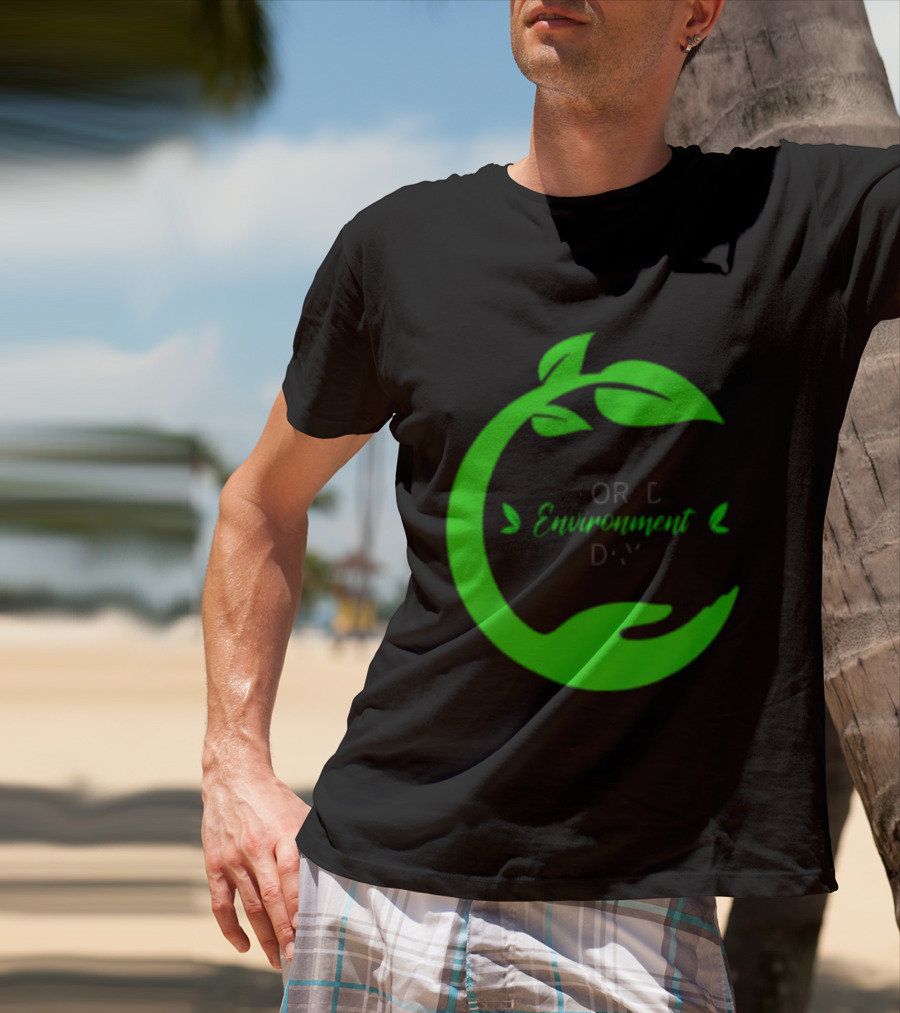 World Environment Day Green Leaf Circle Earth Protection T-Shirt