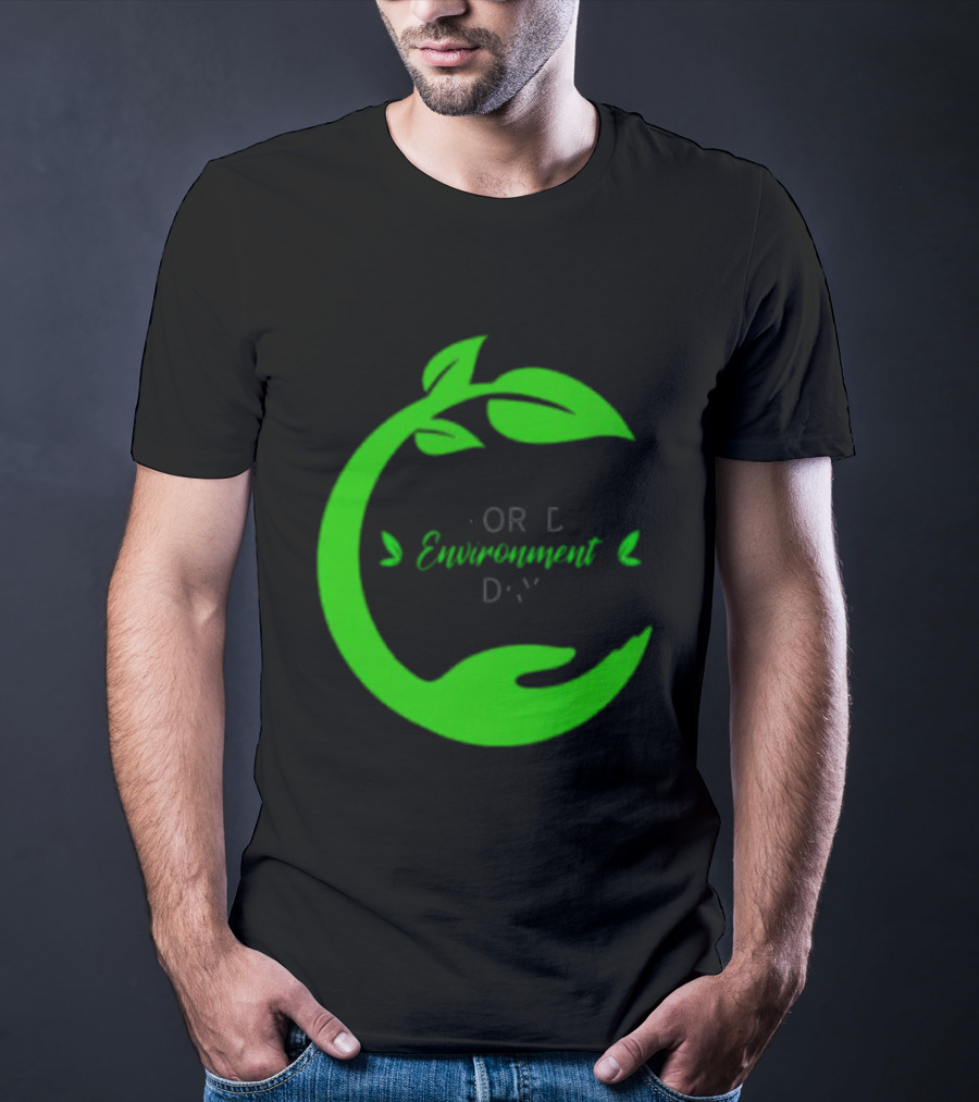 World Environment Day Green Leaf Circle Earth Protection T-Shirt