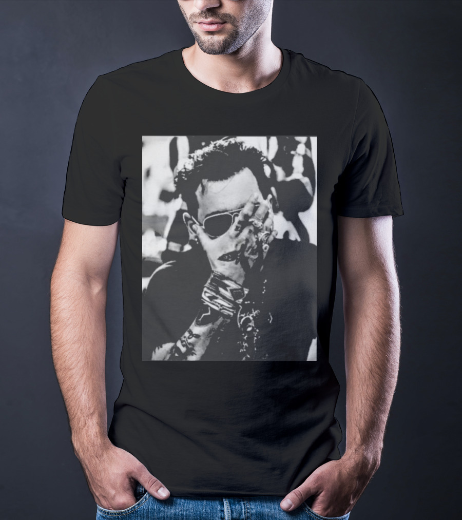 Johnny Depp Black And White Tattoo Style Photo T-Shirt