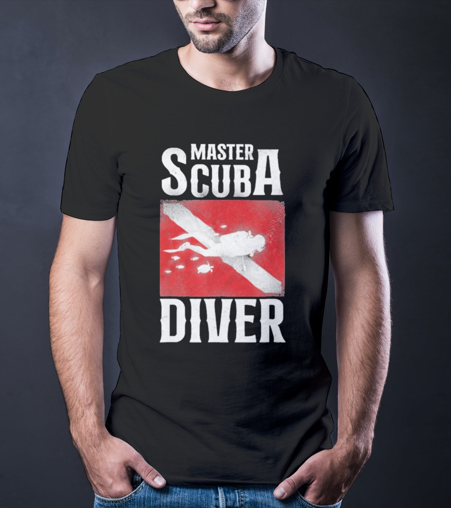 Master Scuba Diver Red Flag Diver Down T-Shirt