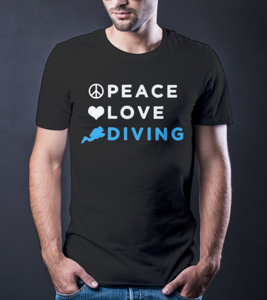Peace Heart Diver Icon Letters T-Shirt