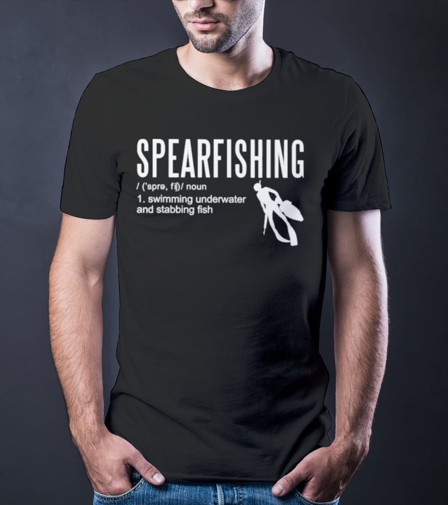 SPEARFISHING Swimming Underwater And Stabbing Fish T-Shirt