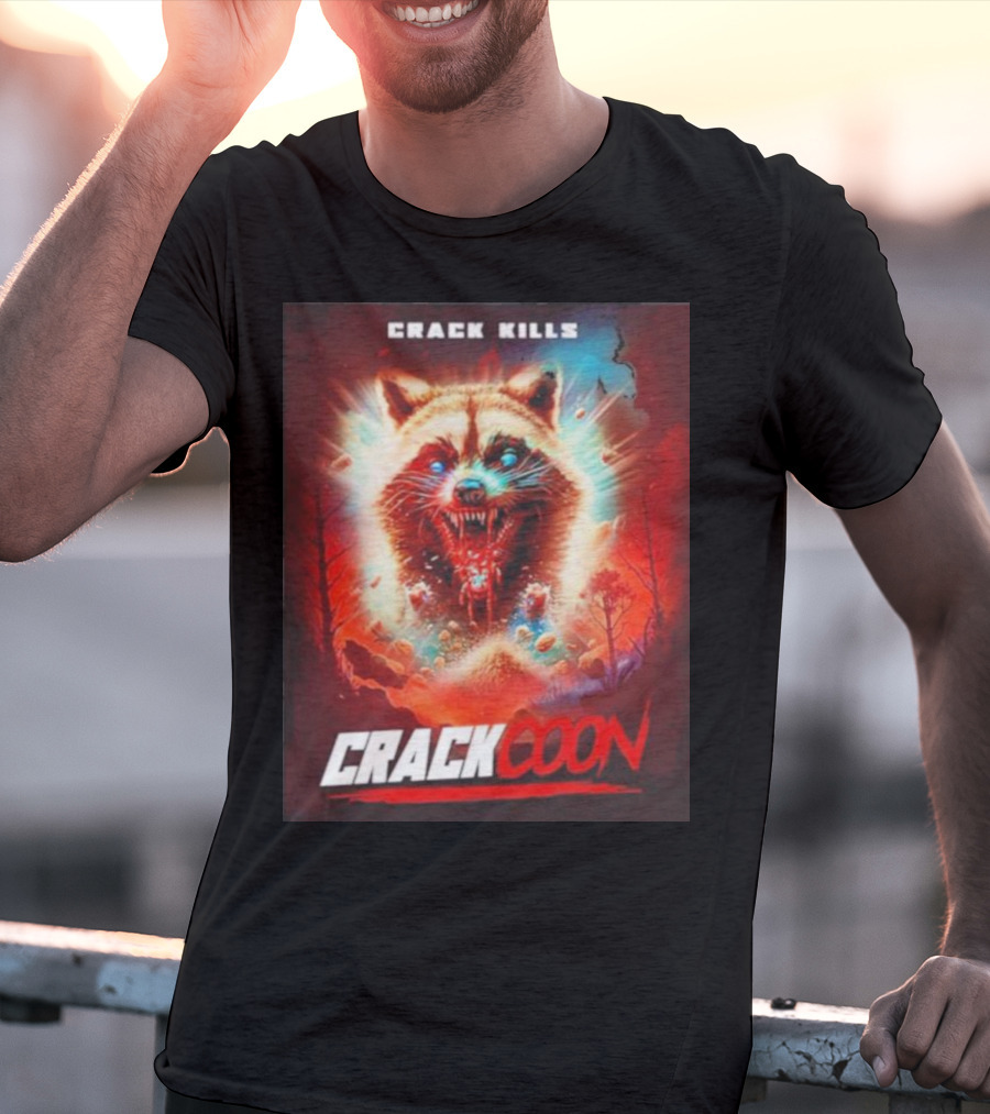 Crack Kills Crackcoon Raccoon Monster T-Shirt