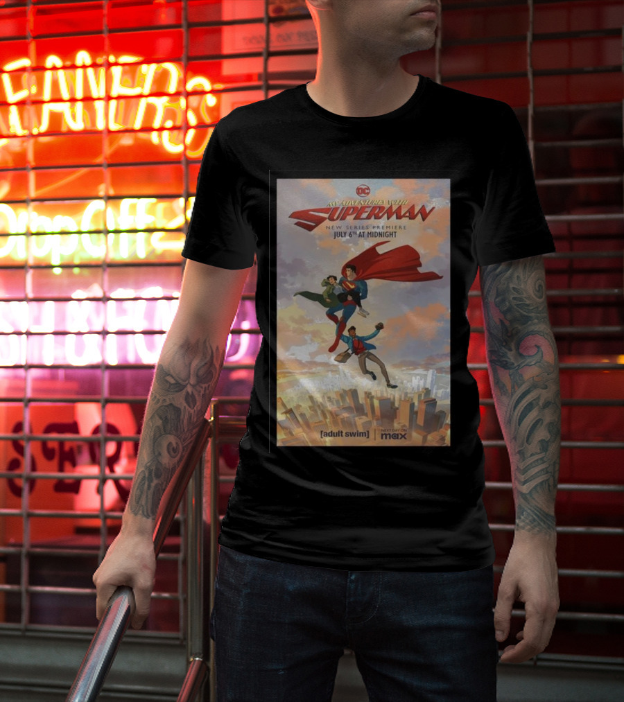 My Adventures With Superman New Series Premiere July 6th At Midnight Adult Swim Max T-Shirt
