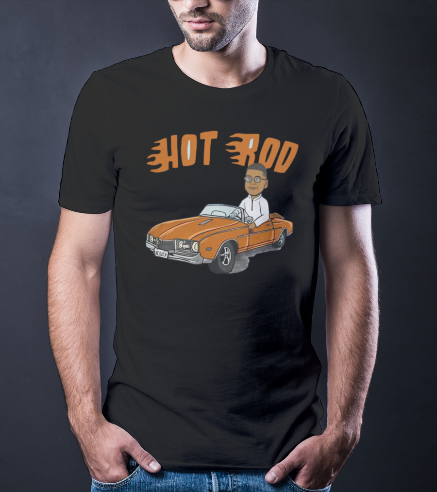 Hot Rod Flame Letters Cartoon Car T-Shirt