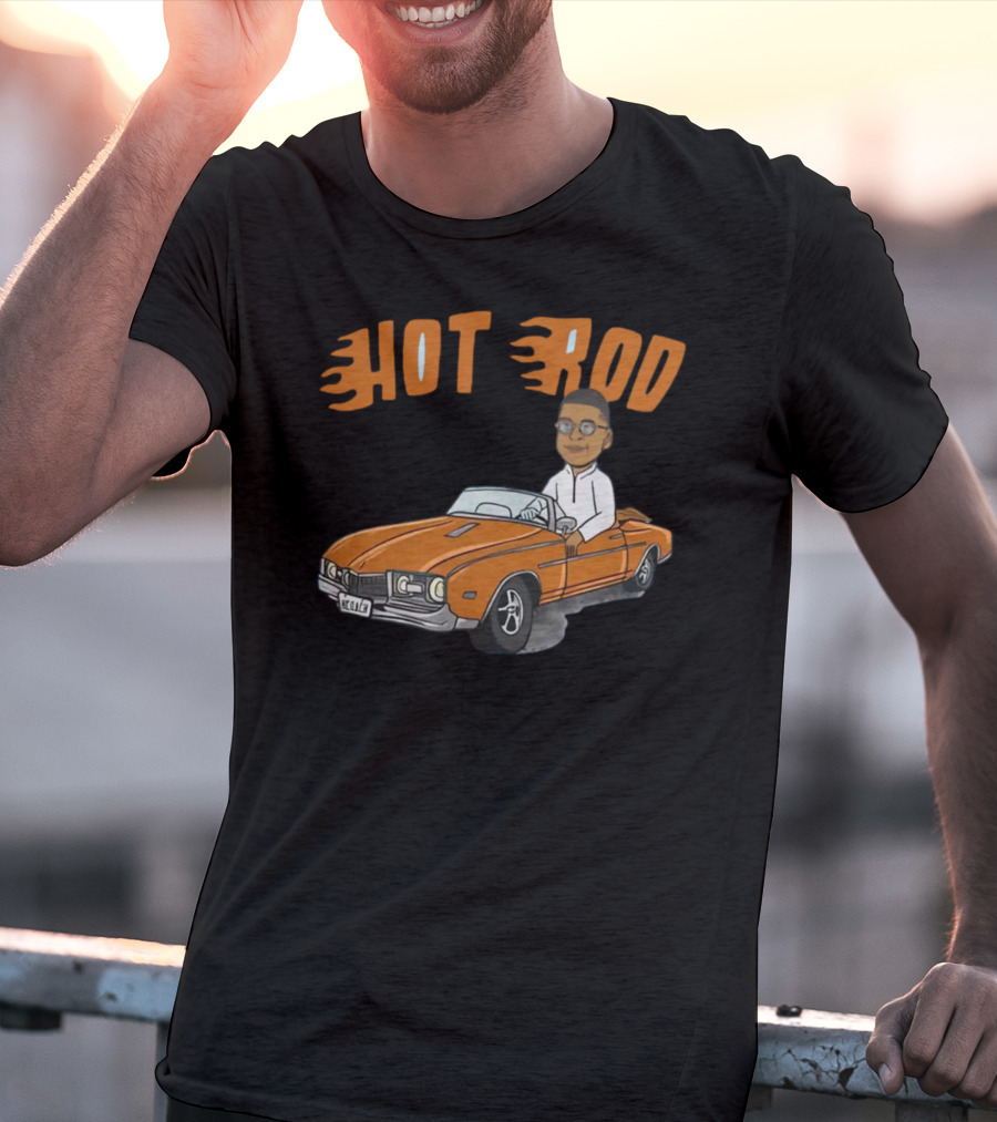 Hot Rod Flame Letters Cartoon Car T-Shirt