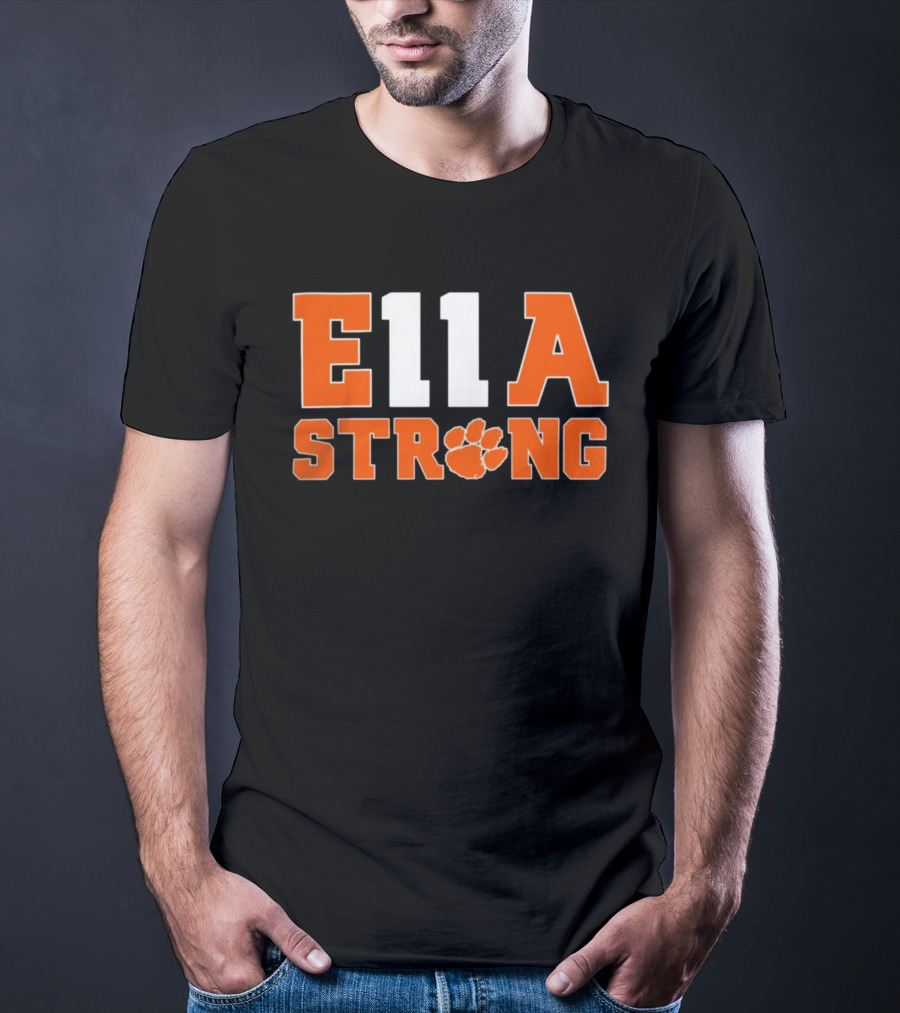 Clemson Tigers Ella Strong 11 Clemson University Football Paw T-Shirt