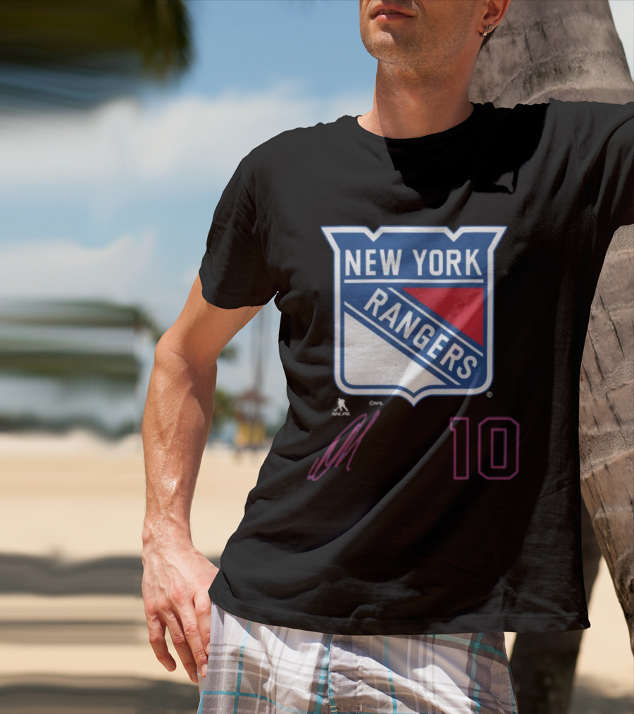 New York Rangers Artemi Panarin Number 10 NHLPA Logo Royal T-Shirt