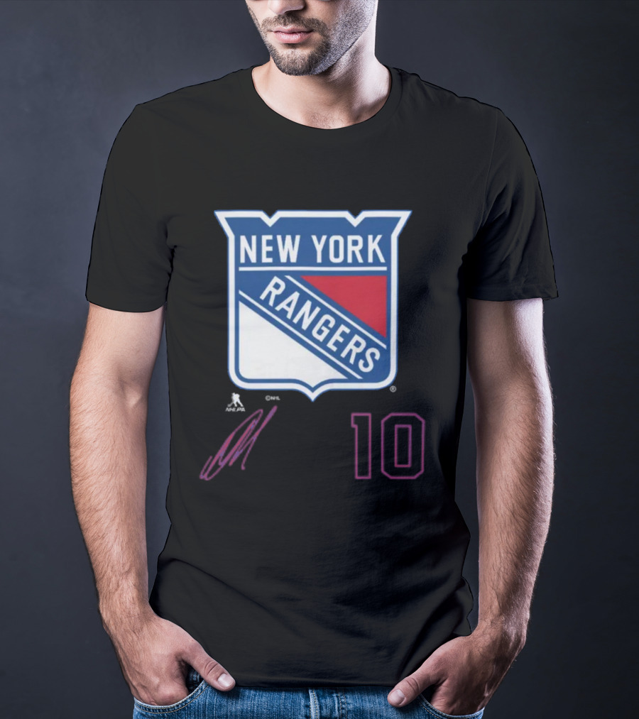 New York Rangers Artemi Panarin Number 10 NHLPA Logo Royal T-Shirt