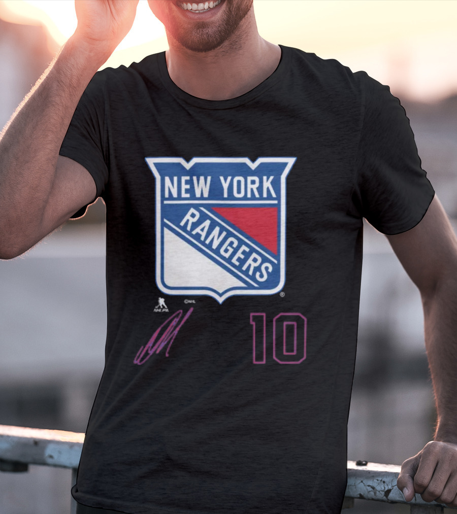 New York Rangers Artemi Panarin Number 10 NHLPA Logo Royal T-Shirt