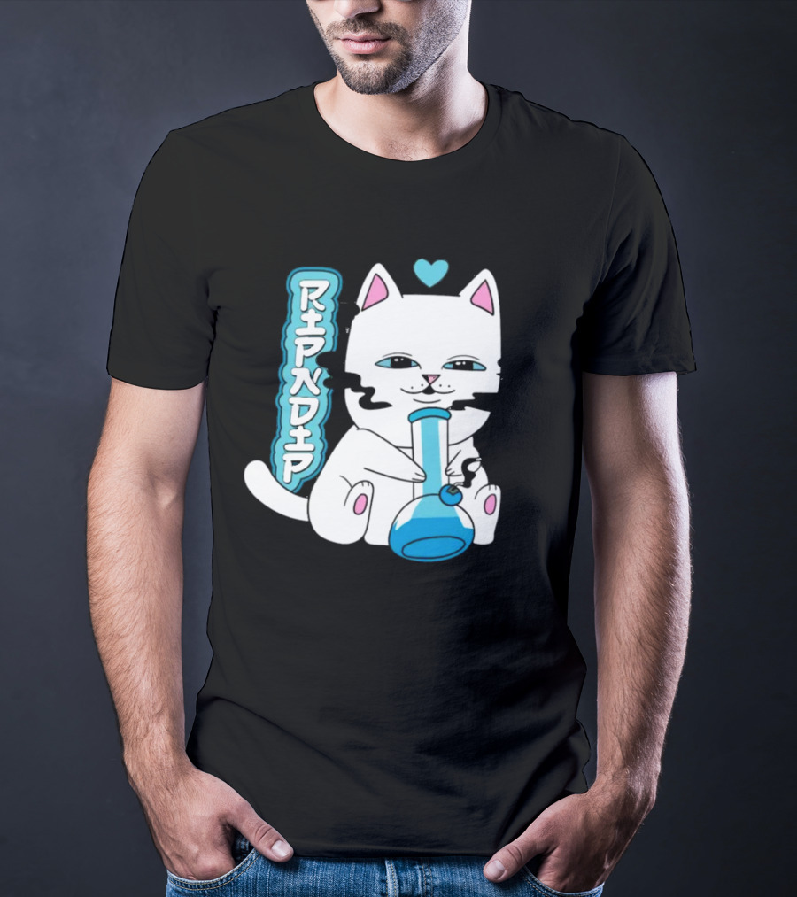 Ripndip Clothing Cat With Bong And Heart Motif T-Shirt