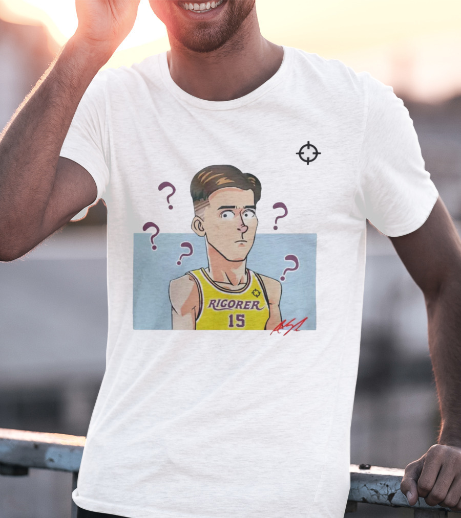 Austin Reaves Rigorer 15 Anime Style Player With Confused Expression T-Shirt