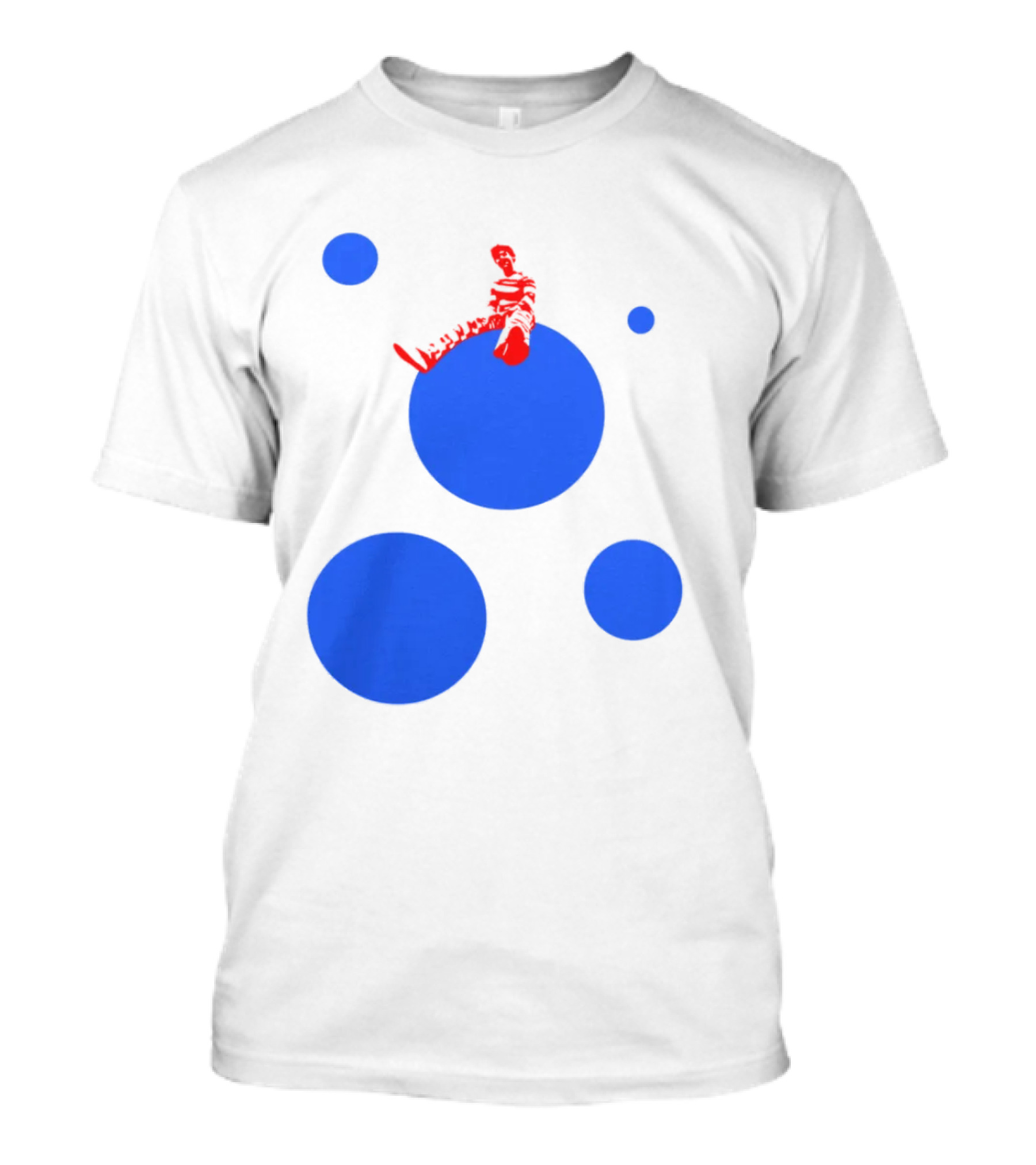 Harry's Styles Merch Red Figure Blue Polka Dot T-Shirt
