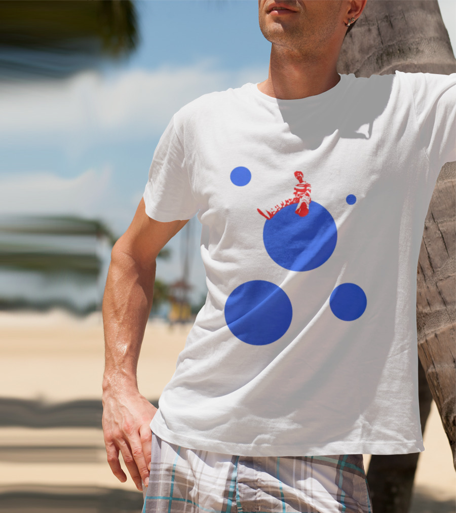 Harry's Styles Merch Red Figure Blue Polka Dot T-Shirt